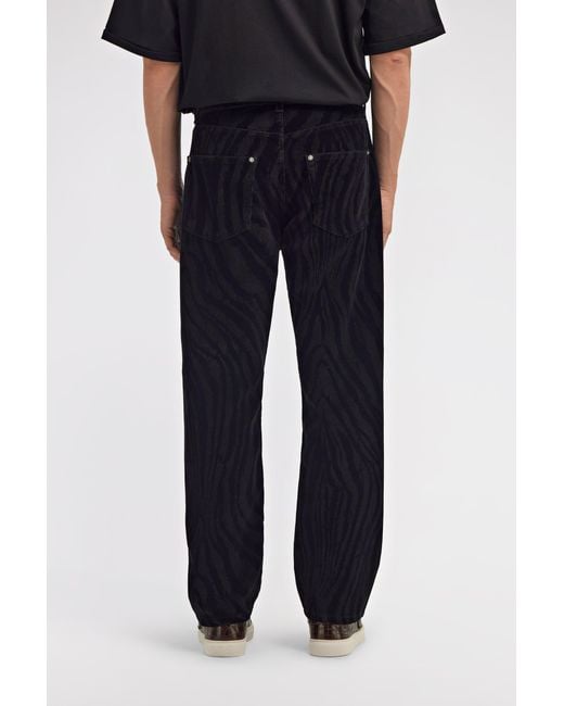 Roberto Cavalli Blue Printed Jeans for men