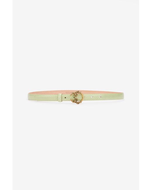 Roberto Cavalli Multicolor Light Leather Belt With Snake Buckle