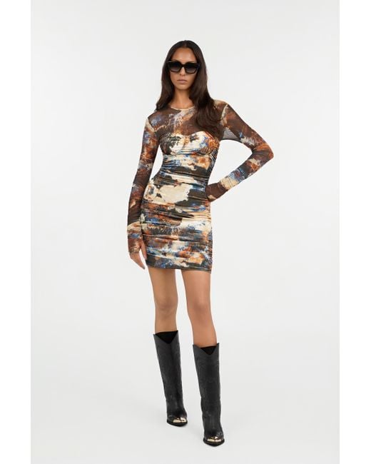 Roberto Cavalli Multicolor Minikleid Mit Rusty Stain-Druck