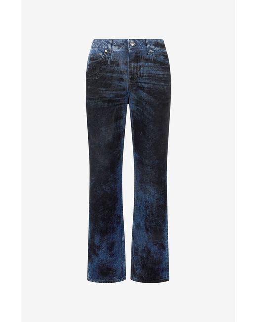 Roberto Cavalli Blue Jeans With Contrasting Discoloration Detailing for men