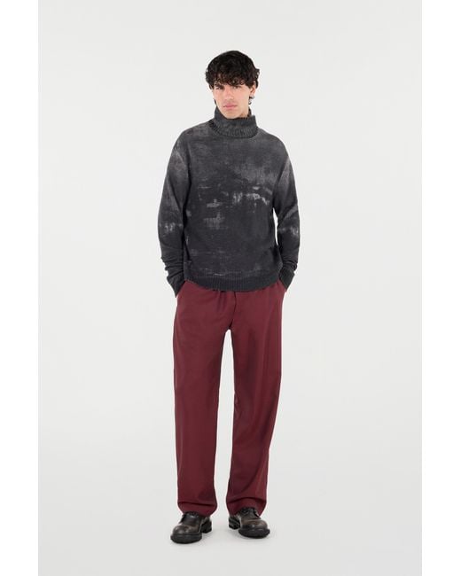 Roberto Cavalli Gray Turtle-Neck Wool Sweater for men