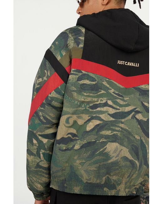 Roberto Cavalli Green Tiger Camu Print Jacket for men