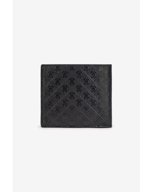 Roberto Cavalli Black Bi-Fold Wallet With Mirror Snake Monogram for men