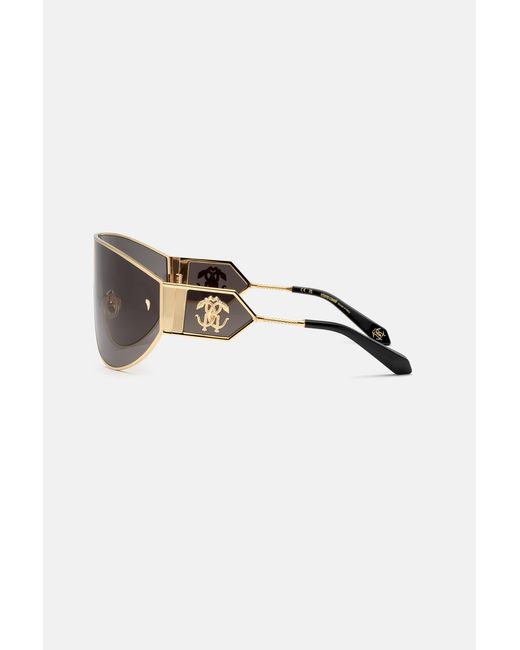 Roberto Cavalli Gray Wide Mask Embellsihed By Two Small Fangs