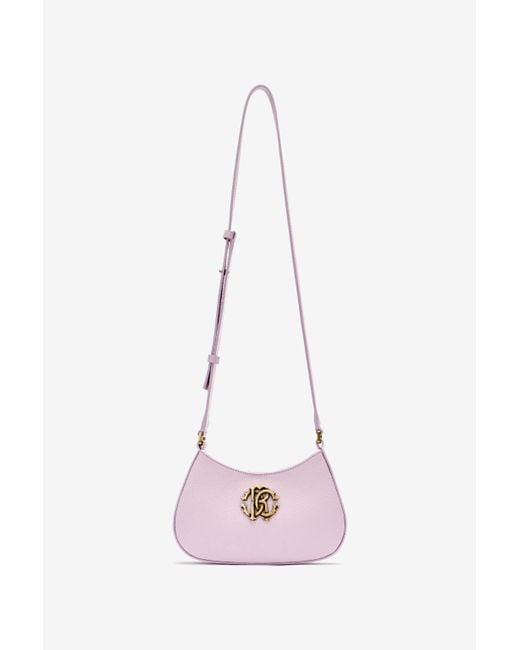Roberto Cavalli Pink Schultertasche Mit Rc-Monogramm