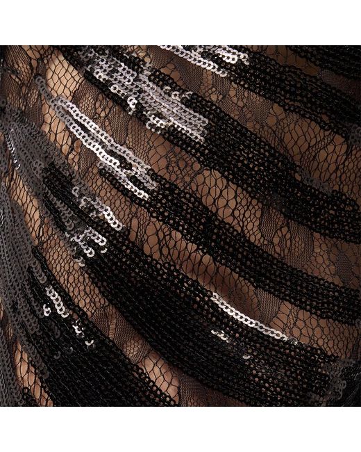 Roberto Cavalli Black Flared Pants With Zebra Pattern And Sequins