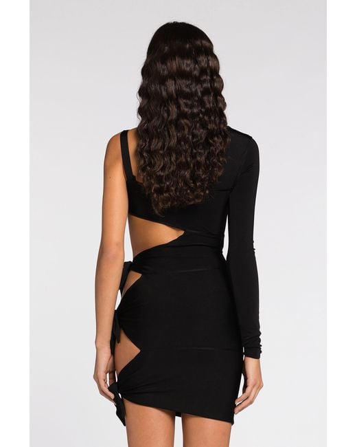 Roberto Cavalli Black Cut Out-Detail Mini Dress
