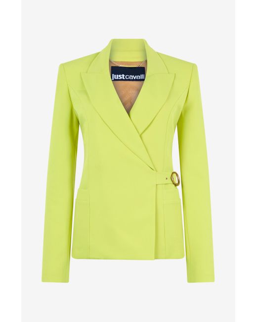 Chaqueta Con Cinturón Lateral Roberto Cavalli de color Yellow