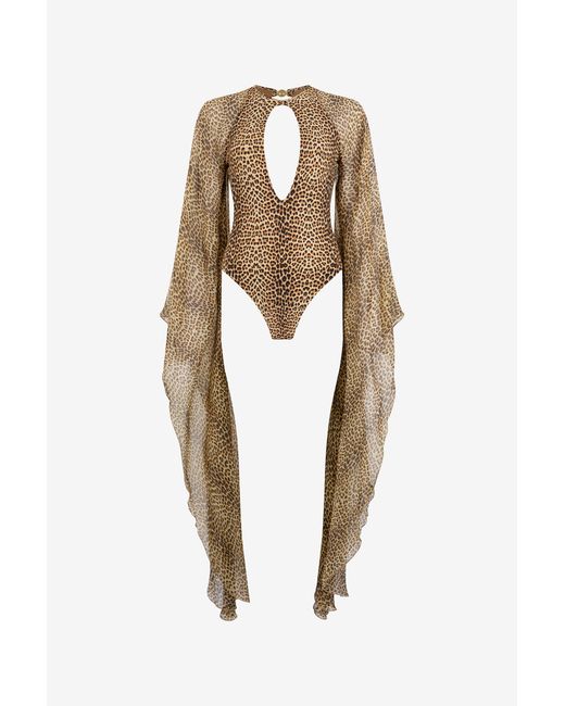 Roberto Cavalli White Baby Jaguar Print One-Piece Swimsuit