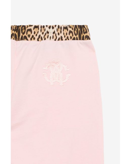 Roberto Cavalli Pink Joggers With Leopard Waistband