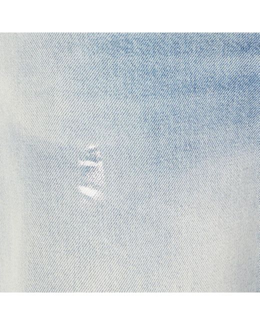 Roberto Cavalli Blue Light Wash Jeans With Monogram Rc for men