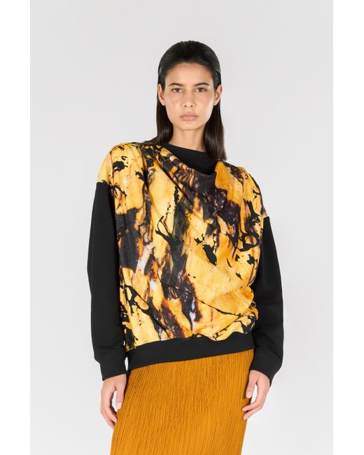 Roberto Cavalli Black Marble Print Sweatshirt