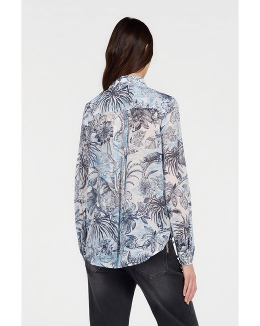 Roberto Cavalli Blue Stange Jungle Print Shirt