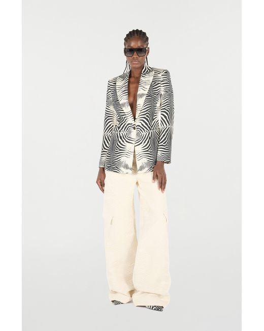 Roberto Cavalli Black Blazer With Tigress Print