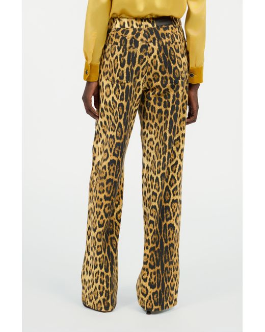 Jean À Imprimé Jaguar Skin Roberto Cavalli en coloris Brown