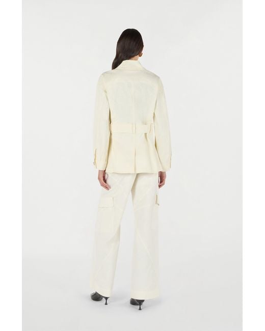 Roberto Cavalli Natural Jacket With Belt And Python Pattern