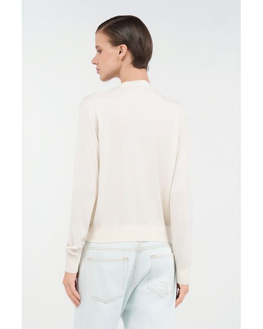 Roberto Cavalli White Wool Blend Cardigan