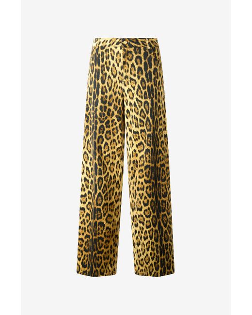 Jean À Imprimé Jaguar Skin Roberto Cavalli en coloris Brown