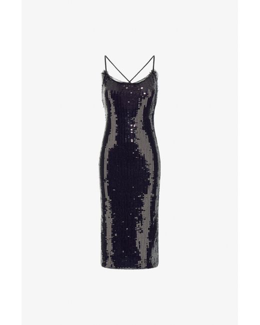 Roberto Cavalli Blue Sequined Midi Dress