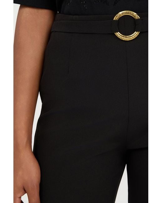 Roberto Cavalli Black Flared Trousers With Buckle