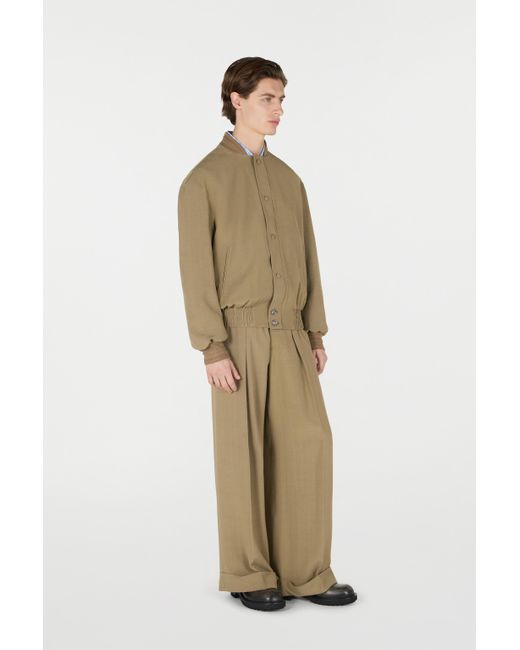 Roberto Cavalli Green Buttoned Bomber Jacket for men