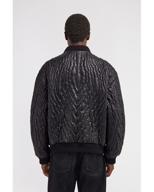 Roberto Cavalli Blue Quilted Bomber Jacket for men