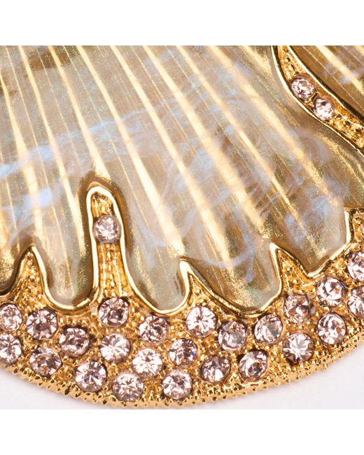 Roberto Cavalli White Earrings With Shells And Crystals