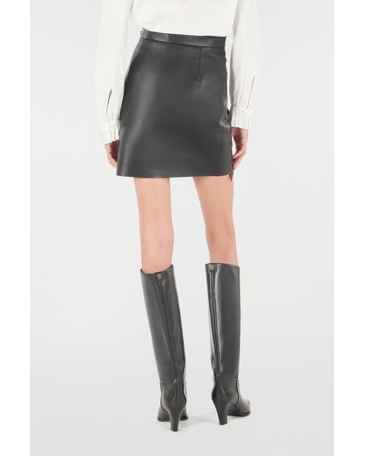 Roberto Cavalli Gray Perforated Rose Pattern Skirt