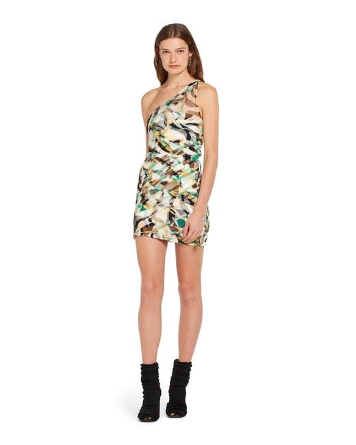 Roberto Cavalli White Macro Tiger Twiga Tulle Dress