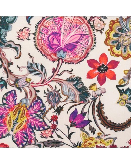 Roberto Cavalli White Sheath Dress With Florentine Flowers Print