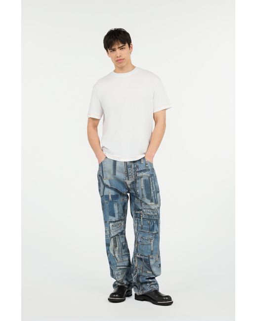 Roberto Cavalli White T-Shirt With Jc Monogram And Contrasting Topstitching for men