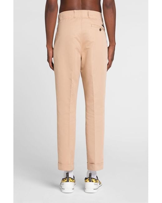 Roberto Cavalli White Pleat-Detail Straight-Leg Trousers for men