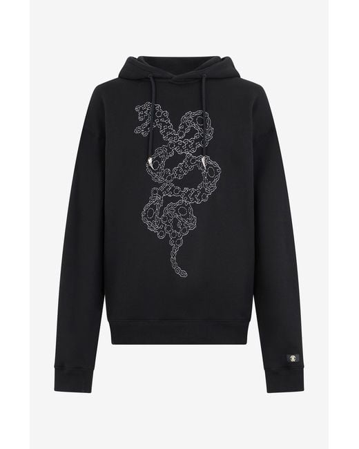 Roberto Cavalli Black Hoodie With Print for men
