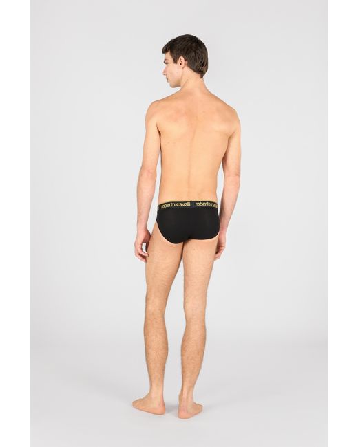 Roberto Cavalli Black Set Of Two Briefs With Logo Band for men