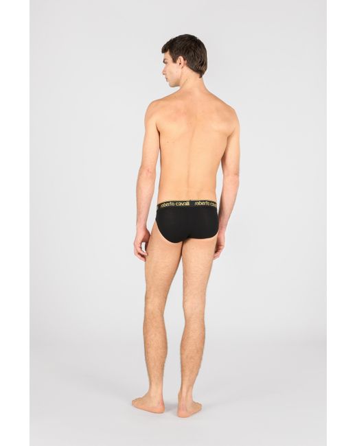 Set Di Due Slip Con Banda Logata di Roberto Cavalli in Black da Uomo