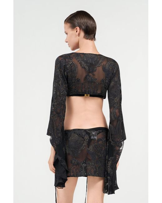 Roberto Cavalli Black Ornamental Top