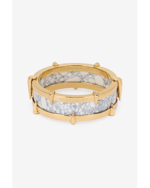 Roberto Cavalli Multicolor And Studded Bangle Bracelet