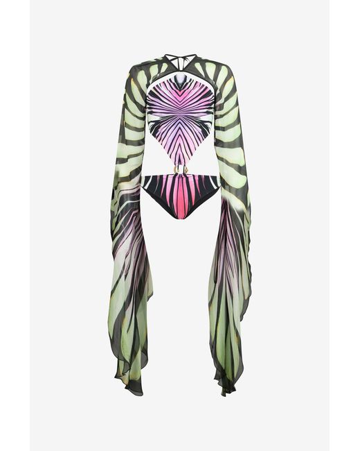 Roberto Cavalli White Ray Of Paradise Print One-Piece Swimsuit