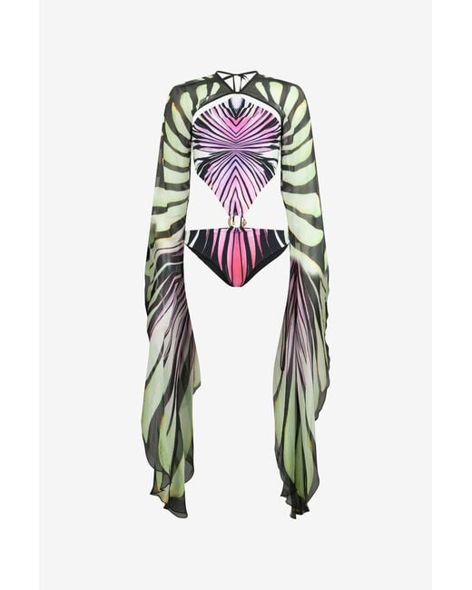 Roberto Cavalli White Ray Of Paradise Print One-Piece Swimsuit