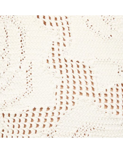 Roberto Cavalli Natural Openwork Cropped Cardigan With Roses