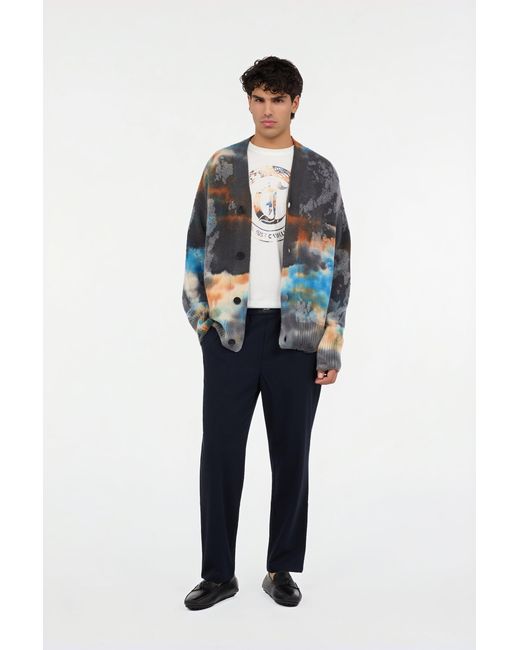 Roberto Cavalli Multicolor Sweater With Rusty Stain Print for men