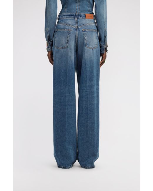 Roberto Cavalli Blue Wide Leg Jeans