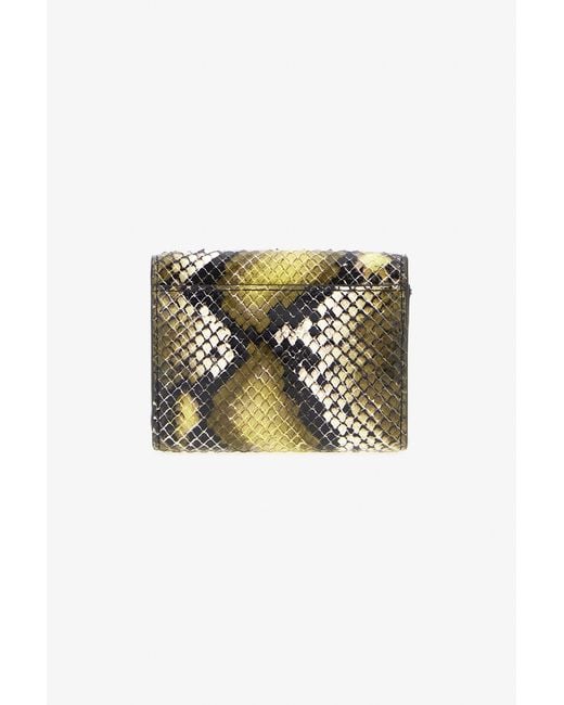 Roberto Cavalli Multicolor Small Logo-Print Leather Wallet