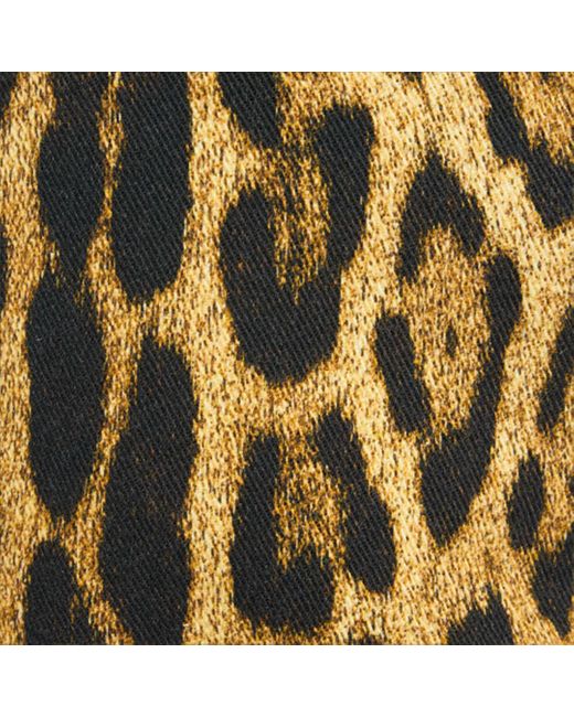 Roberto Cavalli Brown Jeans With Jaguar Skin Print