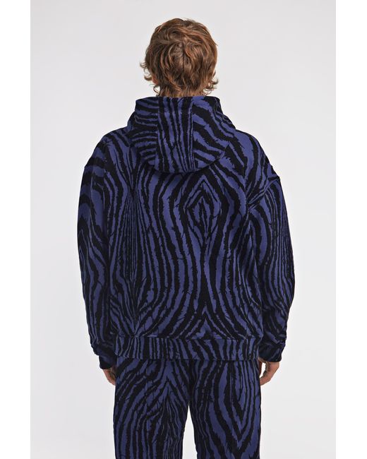 Roberto Cavalli Blue Printed Sweatshirt for men