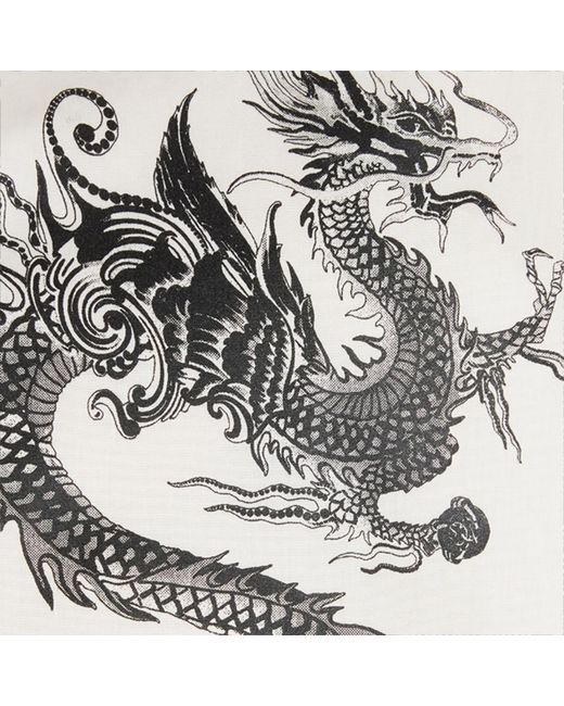 Roberto Cavalli White Cotton Shirt With Dragons for men