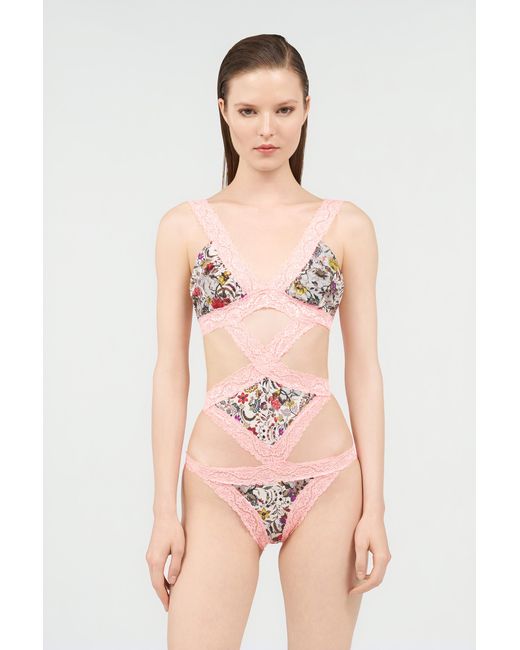 Roberto Cavalli Pink Florentine Flowers One-Piece Swimsuit