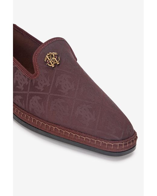 Roberto Cavalli Multicolor Flat Loafers With Mirror Snake Monogram