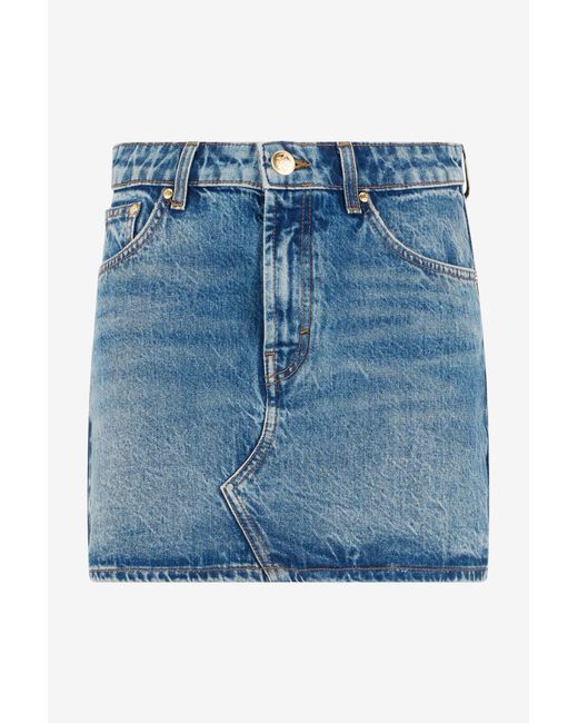 Roberto Cavalli Blue Denim Mini Skirt