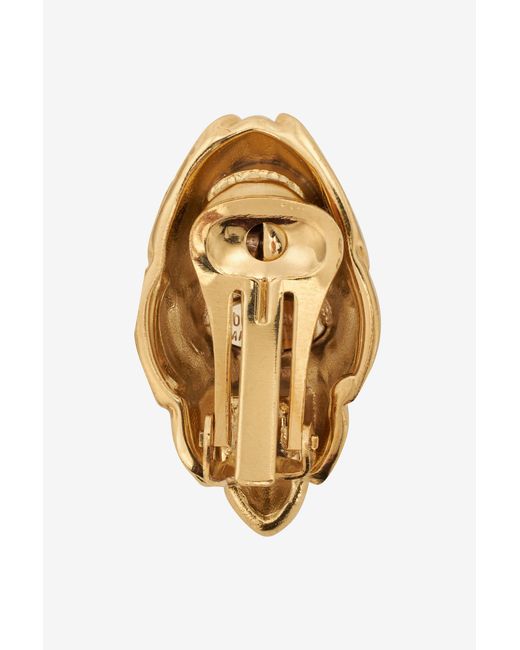 Roberto Cavalli White Snake Clip-On Earrings